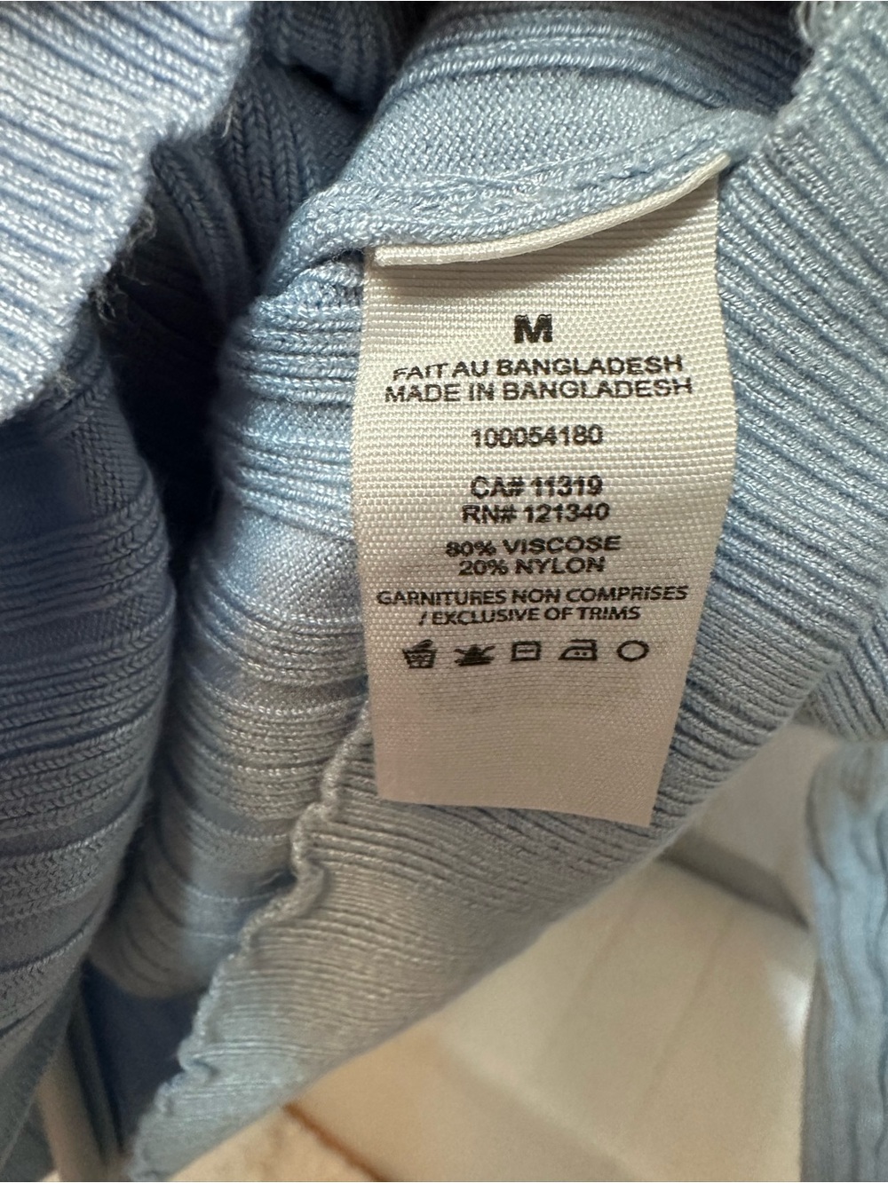 Garage Powder Blue Ribbed Cropped Cardigan - Picture 4 of 4